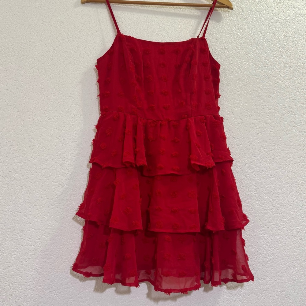 Blue Rain Red Layered dress